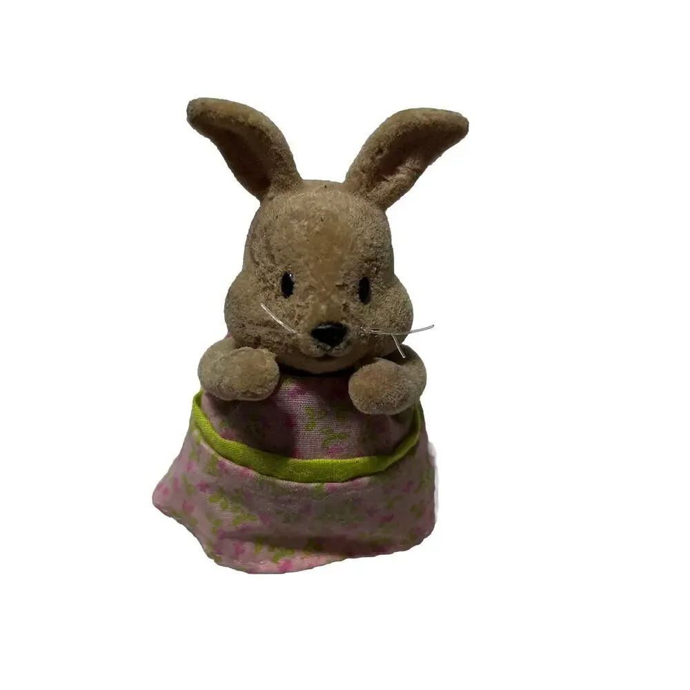 Lil Woodzeez Tree House & Rabbit Mother In Pink Dress Mom Flocked